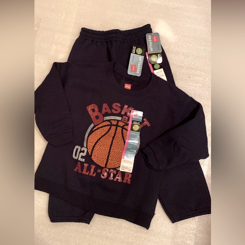 NWT crew 3T boys navy 2 piece jogging suit